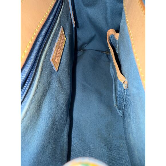 Dooney & Bourke Vintage Multicolor Logo Canvas Leather Satchel 11x5x8 Handbag - Picture 8 of 12